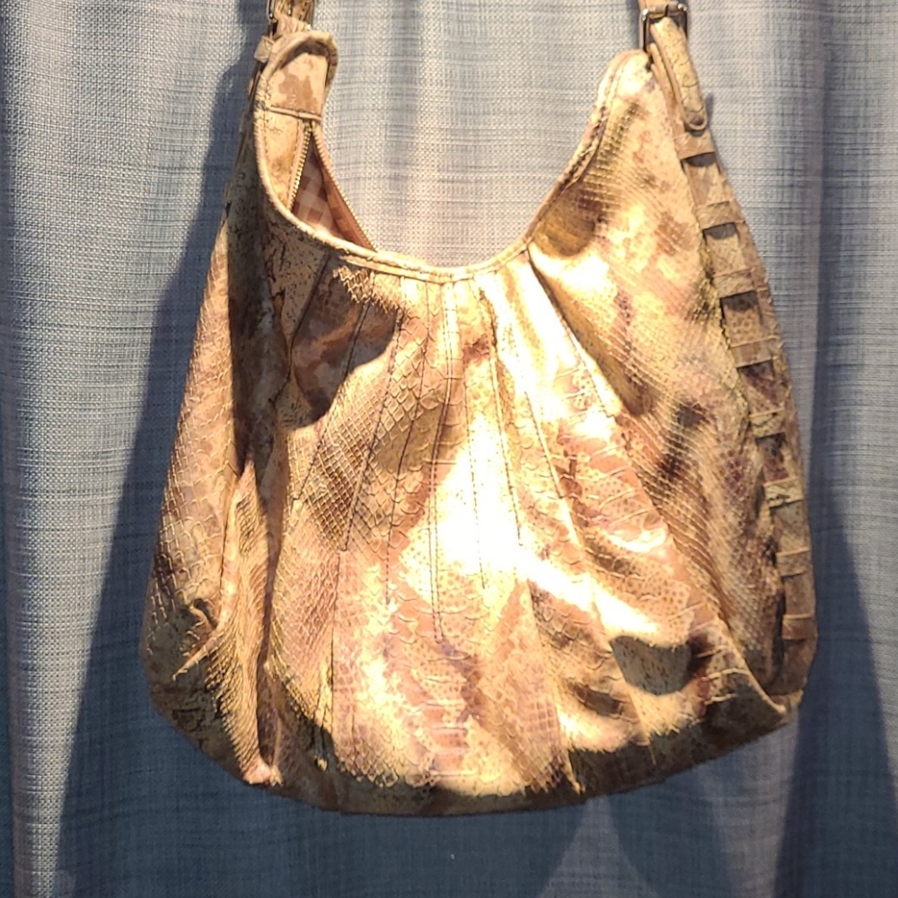Jessica Simpson faux snakeskin hobo